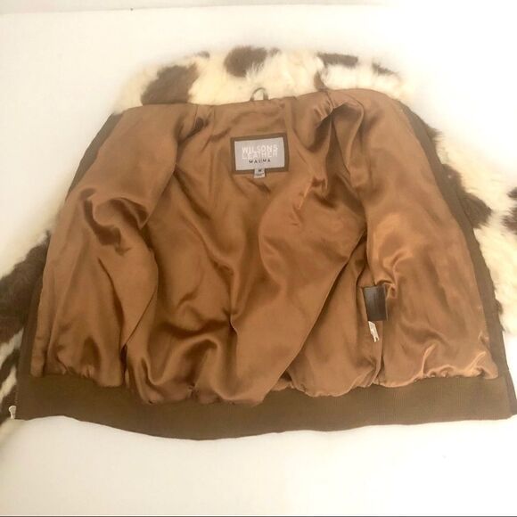 WILSON’S LEATHER FUR JACKET BOMBER - Picture 8 of 8